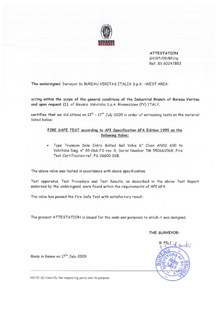 certificado a prueba de fuego API 6FA valvula 6 pulg